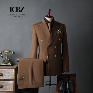 High-end Men's <strong>Suit</strong> Formal Business Attire British Gentleman's Casual Professional Wear <strong>Korean</strong> Style Slim Fit Fashion <strong>Suit</strong> - Product Image 4