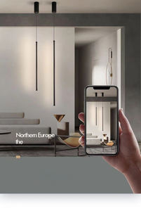 Lampe suspendue à LED linéaire d'éclairage intérieur moderne Lampe à longue bande avec <span class=keywords><strong>suspension</strong></span> à cordon réglable Lustre - Product Image 4