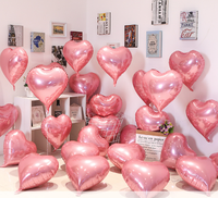 Ballon Cœur Romantique en Aluminium en Gros, Impression Gravure Métallique, Décoration de Fête d'Anniversaire et de Remise de Diplôme, Logo Personnalisé
