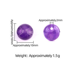 Vente en gros de pierres précieuses naturelles percées de 2.0mm, trou de bord de 10mm, perles rondes en <span class=keywords><strong>pierre</strong></span> pour bricolage, artisanat, accessoires vestimentaires - Product Image 2