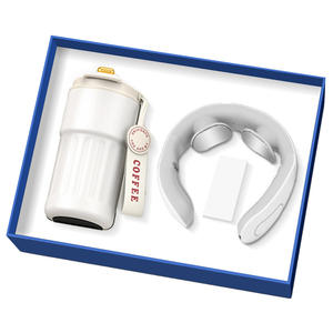 Ensemble cadeau d'affaires pour la réunion annuelle de l'entreprise - Ensemble tasse à café en acier inoxydable et parapluie personnalisé, cadeau de luxe fait main - Product Image 1