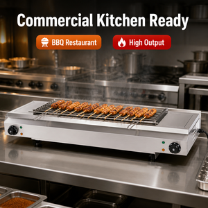 Commercial Electric Smokeless BBQ Grill 6kW 7.6kW 9kW for Steak Skewers Chicken Sausage Restaurants Catering and Dealers - Product Image 6