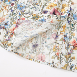 Blusa de Algodón sin Mangas para Mujer, con Estampado Dulce Premium, Estilo Popelina, con Volantes Florales, Cuello con Botones, Informal, Elegante, para Fiestas de Verano - Product Image 6