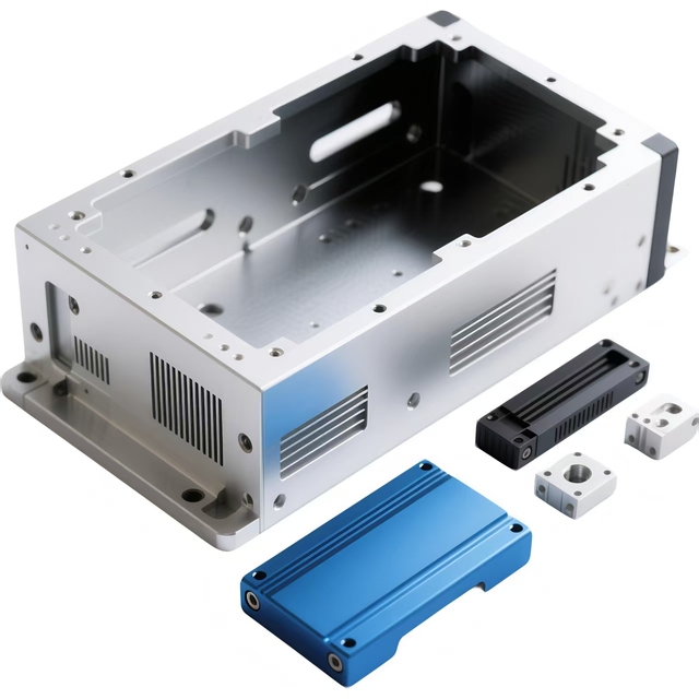Custom Factory Anodized Aluminium Electronic Enclosure CNC Machined Power Amplifier for Case PCB Box Aluminum Extruded Housing