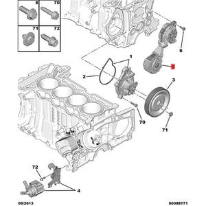 Rueda de fricción de bomba de agua nueva y genuina OEM 120455 para <span class=keywords><strong>Peugeot</strong></span> 408 508 3008 Citroen DS5 C4L C5 1,6 T - Product Image 3