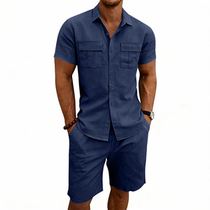 T-shirt ample tricoté à manches courtes de couleur unie pour homme, idéal pour les vacances, collection été 2026 (vente en gros) - Product Image 3