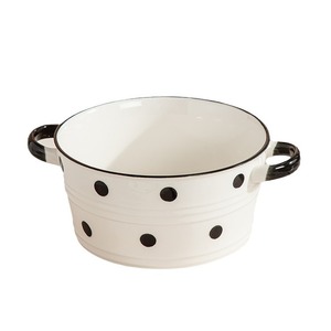 Modern and Simple Polka Dot Ceramic Bowls and Plates <b>Microwave</b> Safe Home Tableware Rice Soup Bowls Dish <b>Sets</b> - Product Image 5