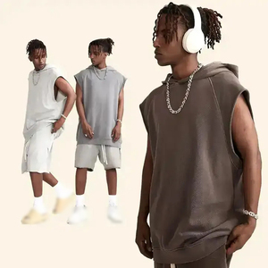 BES1504 Personalizado, sin estampado, 380GSM, de alta calidad, para entrenamiento de otoño, estilo Kanye West, vintage, con lavado ácido, bordado, sin mangas, oversize - Product Image 6