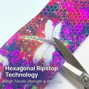 Tissu polyester ripstop hexagonal imprimé numériquement, résistant à l'eau, vendu <span class=keywords><strong>au</strong></span> <span class=keywords><strong>mètre</strong></span> pour sacs de sport et pochettes - Product Image 4