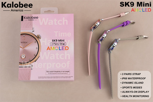 Montre connectée Kalobee, appels, Android, iOS, étanche IP68, écran AMOLED, SK9 Mini, bracelet magnétique, HD, ronde, sport, pour femmes. - Product Image 4