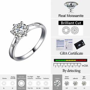 Bague en diamant Moissanite 3CT pour femmes, réglable, fiançailles, mariage, mode, luxe, DVVS1, métal or 18 carats, bijoux en gros, personnalisable - Product Image 6