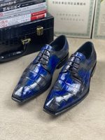 Chaussures de ville pour hommes 100% cuir de crocodile, faites à la main, de luxe, pour mariage