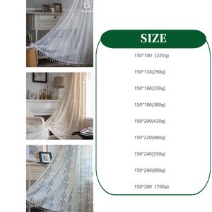 Rideaux courts à franges en <span class=keywords><strong>toile</strong></span> de style américain personnalisables Bubaba - Semi-occultants Translucides à œillets <span class=keywords><strong>pour</strong></span> baie vitrée - Product Image 5