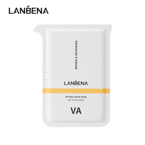 Masque facial végétalien bio LANBENA Nouveautés Sérum au rétinol en feuille pour la réparation des rides et le lissage de la peau pour les peaux sensibles - Product Image 1