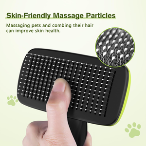 Custom Eco-Friendly Stainless Steel & Plastic One <b>Button</b> Self Cleaning Pet Hair Shedding Grooming Slicker Brush for <b>Dogs</b> - Product Image 3