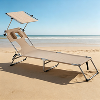 Lit de camping pliable moderne en tissu Oxford de haute qualité avec cadre en fer, réglable, pour jardin, plage, hôtel, salon extérieur