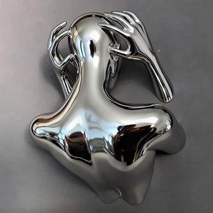 Escultura <span class=keywords><strong>de</strong></span> Resina 3D <span class=keywords><strong>de</strong></span> Tamaño Real <span class=keywords><strong>de</strong></span> una Persona Pensando, Color Plateado Cromado, Arte Moderno para Colgar en la Pared, Estatua Abstracta <span class=keywords><strong>de</strong></span> Fibra <span class=keywords><strong>de</strong></span> Vidrio Personalizada - Product Image 4