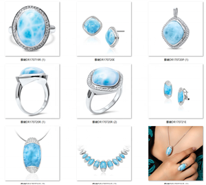 Blue Topaz With Blue <strong>Larimar</strong> Charms Pendants for Women Natural <strong>Larimar</strong> <strong>Jewelry</strong> - Product Image 6