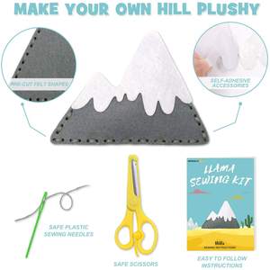 Kit de costura de Llama para principiantes, regalo educativo para adultos, proyectos creativos, para niños, crea tu propia Llama, Cactus, divertido, Kit artesanal de fieltro - Product Image 3