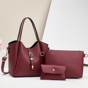 Vintage Fashion Four-piece PU Leather Simple Shoulder Bags <b>Cheap</b> <b>Purse</b> Wholesale Women Handbags - Product Image 5