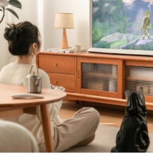 Mueble para TV y mesa de centro de madera maciza, 1,8 m, 2 m, 2,2 m, muebles de sala de estar de estilo escandinavo para apartamentos pequeños - Product Image 2