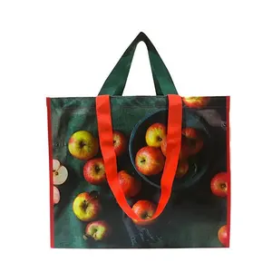OEM/ODM Custom Design ECO-friendly Apple Shopping Reusable RPET Grocery Bag