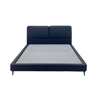 Lit capitonné moderne noir avec tête de lit fendue - Taille et couleur personnalisables