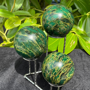 Esfera de Cristal Verde Esmeralda Pulido al por Mayor, Piedra Semipreciosa de Verdite Kambaba, Cristal para Wicca, Reiki, Manualidades, Halloween, Feng Shui - Product Image 2