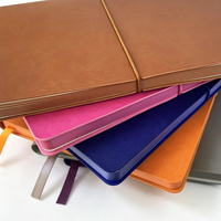 Carnet en cuir PU personnalisé avec logo imprimé, format A5/A6, couverture souple, ligné, reliure thermique et bande élastique, couleur personnalisée