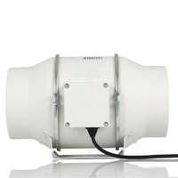 Ventilateur d'extraction électrique silencieux en plastique de 8 pouces de haute qualité, 2 vitesses, à flux mixte, pour hydroponie, ventilateur de gaine en ligne OEM/ODM pour serre 100%