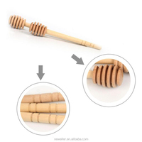 NEWELL - Palito para Miel de Madera Maciza de Loto de 6 Pulgadas (15 cm) con Diseño Único y Logotipo Personalizado, Ecológico, para Miel y Jarabe, Utensilio de Cocina