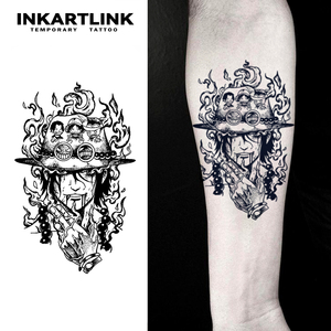 INKARTLINK Tattoo-Aufkleber für Körper Papier-Tattoo-Aufkleber Anime <span class=keywords><strong>Ace</strong></span> Wasserfest Umweltfreundlich Langanhaltend 15 Tage Großhandel - Product Image 1