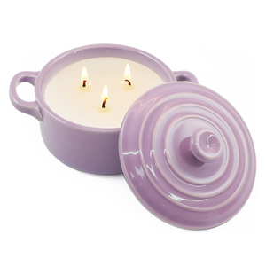 Cuenco <span class=keywords><strong>de</strong></span> cerámica con mechas múltiples, vela <span class=keywords><strong>de</strong></span> aromaterapia, minivela perfumada en forma <span class=keywords><strong>de</strong></span> Horno Holandés, OEM, venta al por mayor - Product Image 1