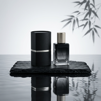 Nouvelle bouteille de parfum en bambou à l'encre de Chine, bouteille de parfum minimaliste noire et blanche, coffret cadeau parfumé en stock