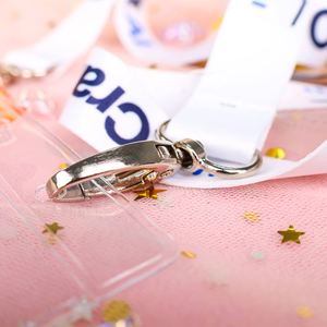 Wholesale OEM Custom Flat Woven <b>Lanyard</b> Non-Woven Neck Strap Key Holder with Embroidery Made From Polyester Nylon Metal Chain - Product Image 2