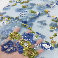 Tissu Jacquard Perlé pour Robe de Mariée, Multicolore, Style à Pois, Maille Tricotée Chaîne, Broderie, Paillettes, Tubes de Perles, Textiles de Maison, Filles