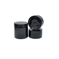 Fabrik Großhandel 50g 60g 80g 100g 120g 150g 200g 250g 500g schwarze Kunststoff-Kosmetik gläser mit Schraub deckel