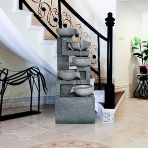 Fontaine d'eau en résine de style européen, décoration de jardin extérieur, à plusieurs niveaux, utilisation intérieure et extérieure - Product Image 4