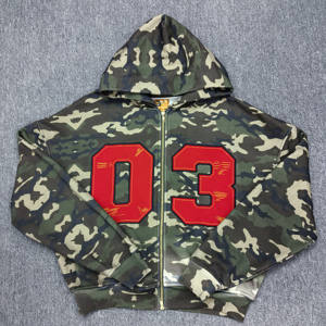 Мужская винтажная Повседневная Толстовка Оверсайз камуфляжная вышивка Высококачественная вязаная цифровая печать XL для осени - Product Image 1