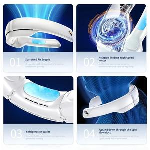 Ventilador de Cuello, Aire Acondicionado Portátil, 100 Velocidades, Enfriamiento Rápido, Pantalla Digital, Recargable por USB, Capacidad de 4000 mAh, Ventiladores Portátiles - Product Image 3