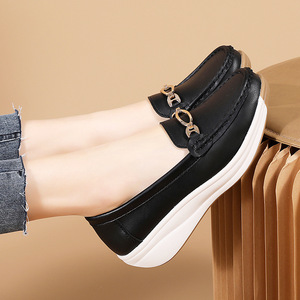 <span class=keywords><strong>Chaussures</strong></span> décontractées en cuir véritable à semelle épaisse pour femme, style 2026, légères et antidérapantes, type mocassins - Product Image 6
