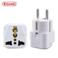 Adaptor Steker Perjalanan Universal 2 in 1 EU Eropa ke Cina AU 2 Pin, Konverter Soket Steker Kecil