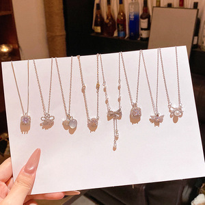 हल्के लक्जरी टाइटेनियम स्टील हार उत्कृष्ट ज़िरकॉन कॉलरबोन चेन फैशन पेलेंट हार गहने - Product Image 3