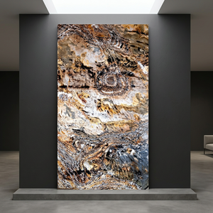 Dalle de pierre naturelle Indian Autumn 122x244cm, finition polie, design rustique pour revêtement mural intérieur - Product Image 2