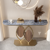 Console d'entrée de luxe en marbre, meuble de couloir minimaliste, table de hall au design créatif, mobilier de salon et de couloir au design épuré