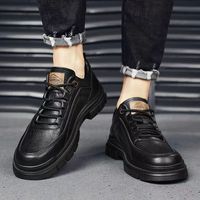 Chaussures de sport pour hommes, semelle extérieure en caoutchouc, antidérapantes, lacets, tige en PU, imperméables, chaussures de sport décontractées pour la marche, toutes saisons