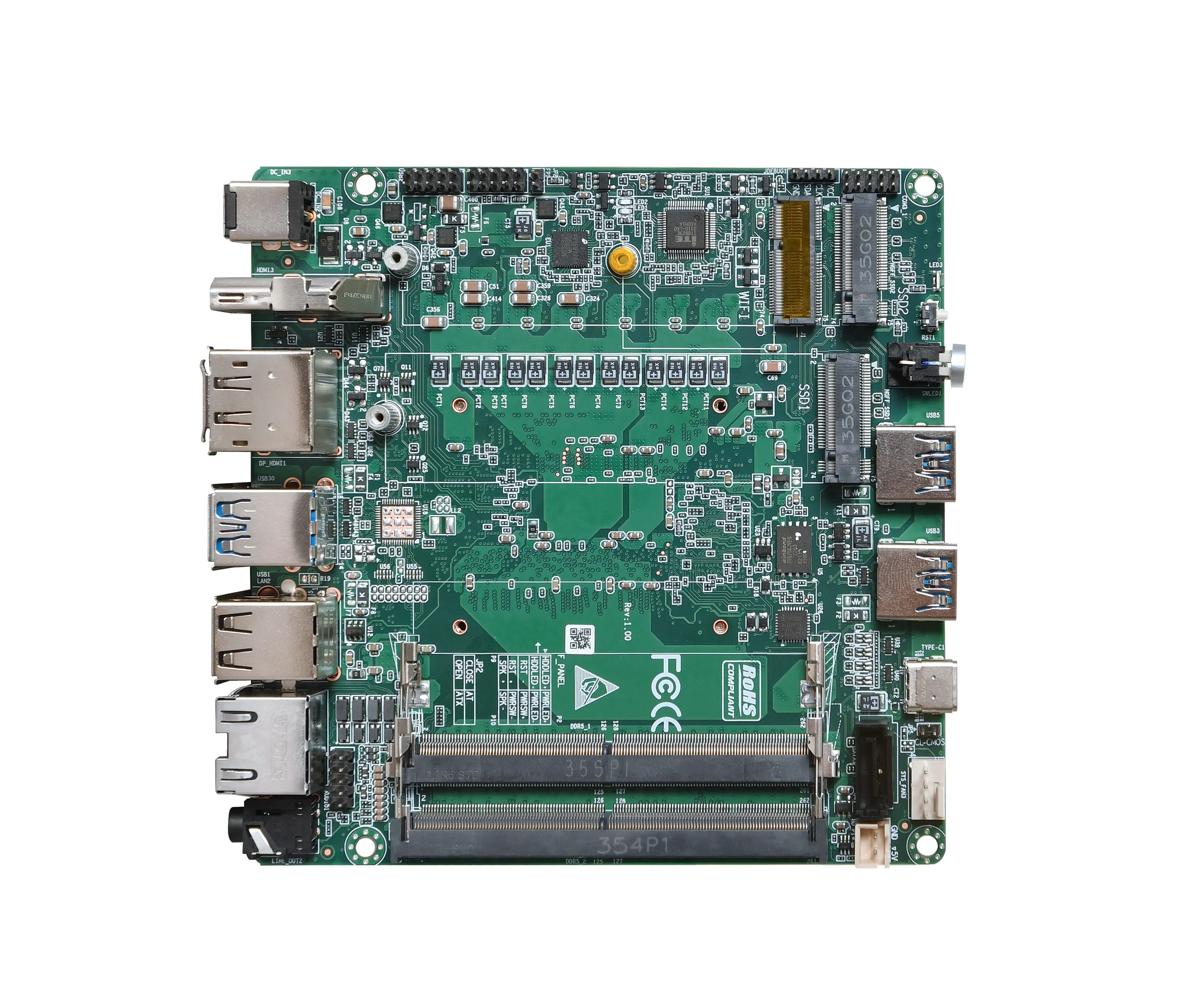 Intel Alder hồ 12th/13th Gen Bo mạch chủ I7 i5 i3 I7-1260P 2 * DDR5 64GB PC motherboard2.5g Lan 2 * HDMI2.0 Nano ITX Bo mạch chủ