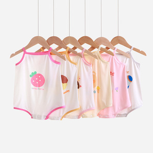 Barboteuse bébé d'été en modal fin avec bretelles, vêtement une pièce pour enfants, débardeur, tenue d'intérieur - Product Image 5