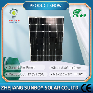 Panel Solar SUNBOY SOLAR SS-170W PERC Mono Glass de 830*1160mm, 17.5V, 20-21% de Eficiencia, 3 Años de Garantía, CE, Venta Directa de Fábrica en Ningbo - Product Image 2