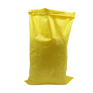 Bright Yellow Plastic Woven Bag 60 Gsm Flat Bottom Durable Trash Bag For Logistics And Grain Storage - Product Image 1